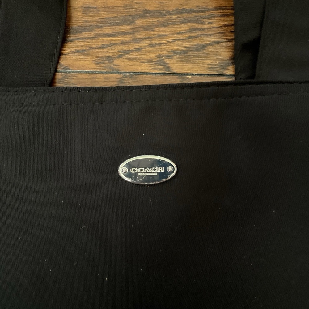 Coach Large Tote Bag Purse Black Silver Glitter Fragrance Perfume Promo - Picture 2 of 7
